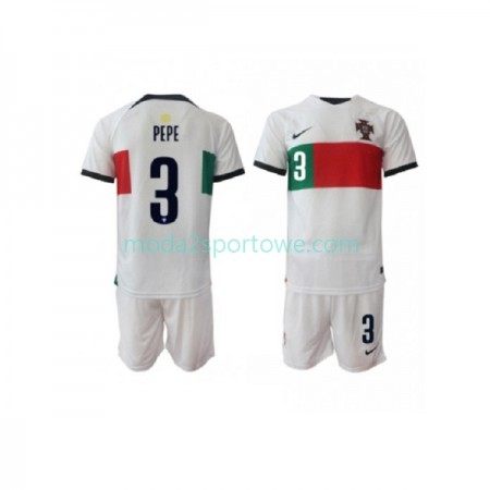 Koszulka Portugalia PEPE 3 Dziecięcy Wyjazdowe Stroje Piłkarskie World Cup 2022 Krótki Rękaw